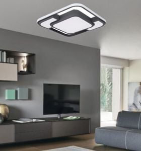 Plafoniera moderna per soggiorno antracite led 30w 3000k