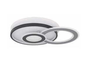 Plafoniera moderna grigio nero cerchi led 40w 3000k