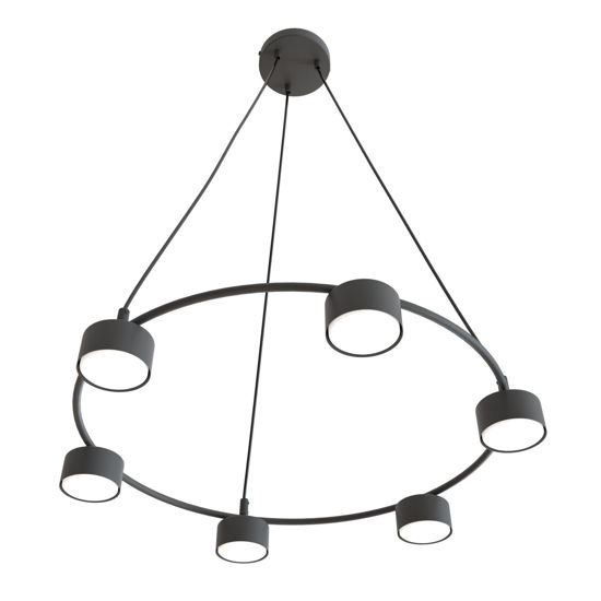 Lampadario tondo nero design minimale per soggiorno moderno