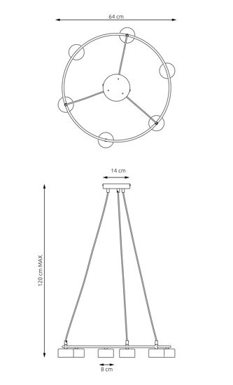 Lampadario tondo nero design minimale per soggiorno moderno