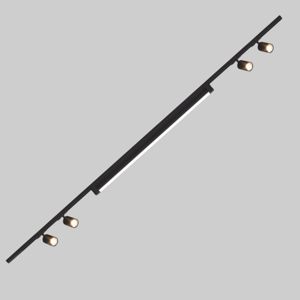 Sistema luci illuminazione a binario nero led 40w 3000k con faretti