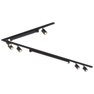 Faretto binario angolare per cucina nero monofase led 4000k 230v con faretti