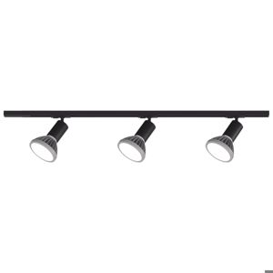 Sistema binario monofase design nero 3 luci e27 led orientabili