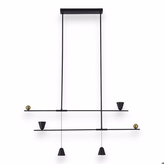 Lampadario led moderno per soggiorno 25w 3000k nero oro