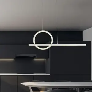 Lampadario led design bianco per cucina moderna 30w 3000k