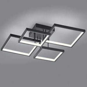 Plafoniera design moderna quadrati nera 24w 3000k dimmerabile