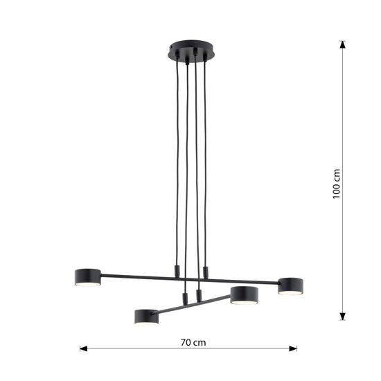 Lampadario a sospensione nero minimale per sala da pranzo