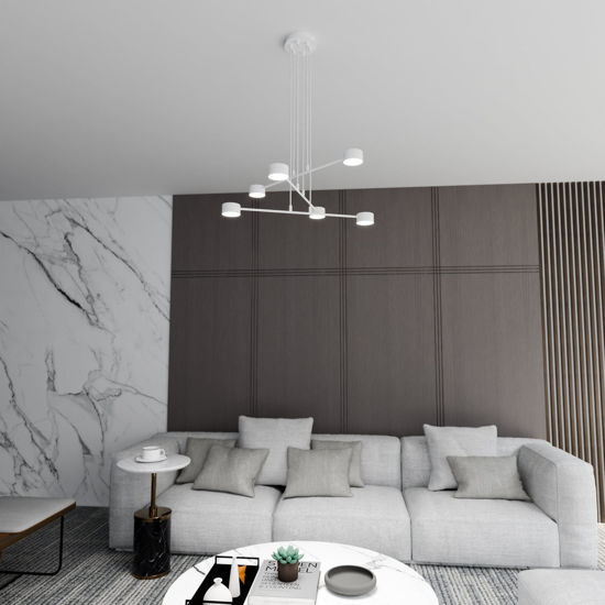 Lampadario a sospensione bianco design minimale per ufficio