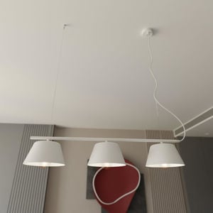 Lampadario sospensione bianco 3 luci per tavolo da soggiorno moderno