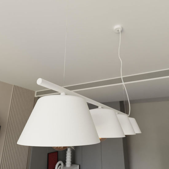 Lampadario bianco 4 luci per sala da pranzo a sospensione