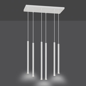 Lampadario moderno bianco 6 luci per tavolo soggiorno