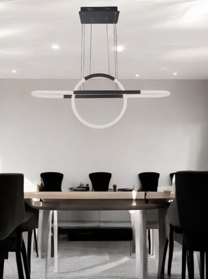 Lampadario a led design per soggiorno moderno nero 3000k