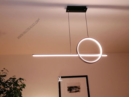 Lampadario led nero moderno per soggiorno 30w 3000k design minimal