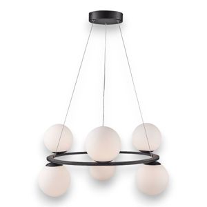 Lampadario led moderno per soggiorno 30w 3000k nero fp