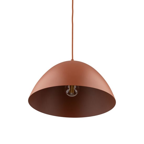 Lampadario cupola di metallo 34cm colore mattone per cucina