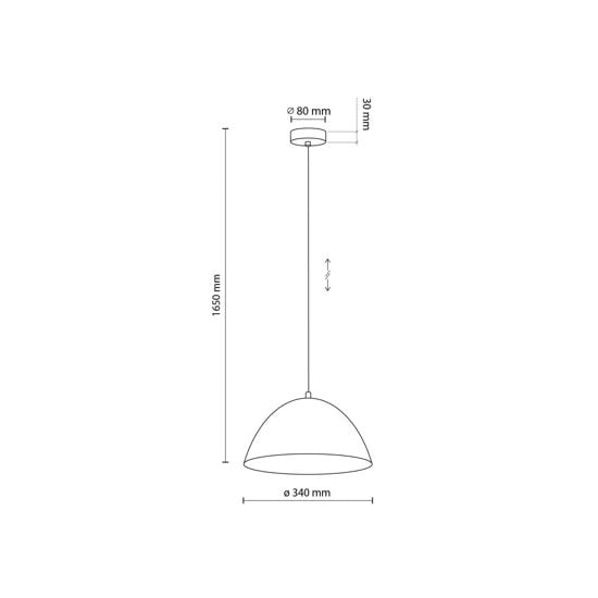 Lampadario cupola di metallo 34cm colore mattone per cucina