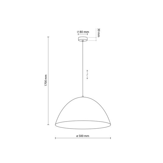 Lampadario giallo ocra 50cm per tavolo da pranzo cucina