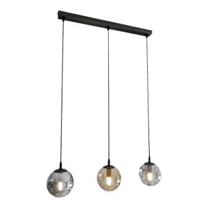 Lampadario da cucina 3 luci sfere vetro multicolor