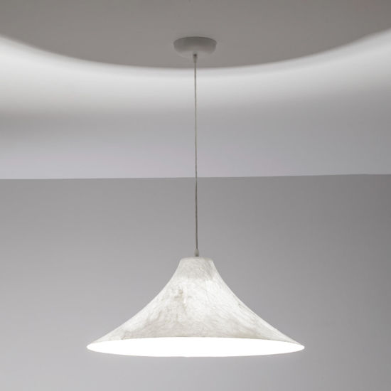 Lampadario per cucina 65cm in seta bianca cupola moderna