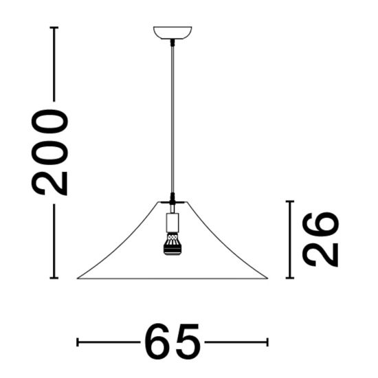 Lampadario per cucina 65cm in seta bianca cupola moderna