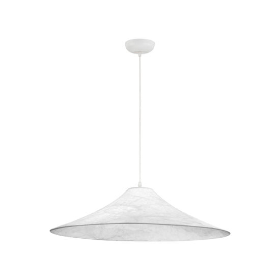 Grande lampadario cupola di seta bianco 90cm per cucina moderna