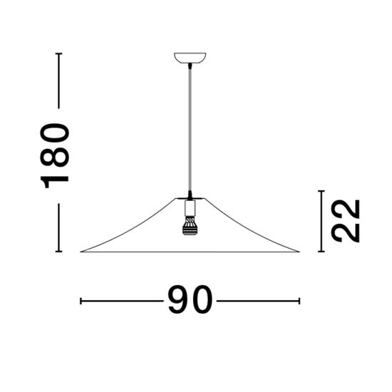 Grande lampadario cupola di seta bianco 90cm per cucina moderna