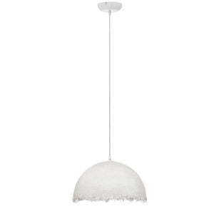 Lampadario cupola bianca 40cm in fibra di vetro per cucina