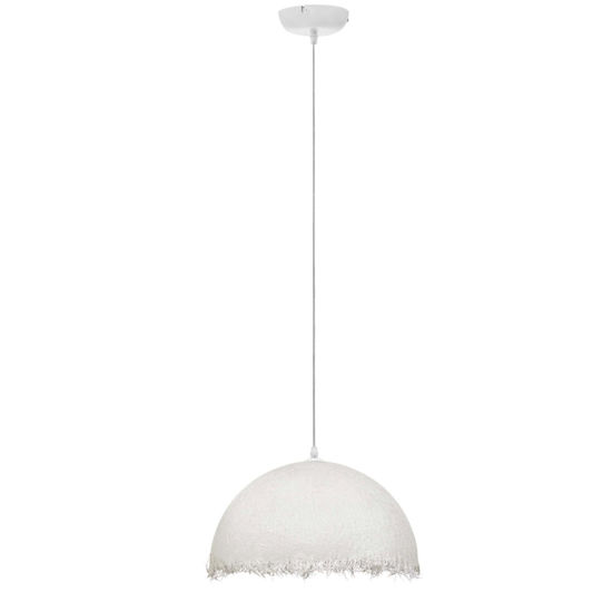 Lampadario cupola bianca 40cm in fibra di vetro per cucina