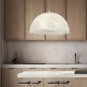 Lampadario cupola bianca 60cm fibra di vetro per cucina moderna