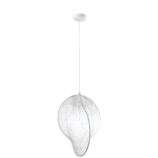 Lampadario bianco design moderno in seta di gelso 50cm