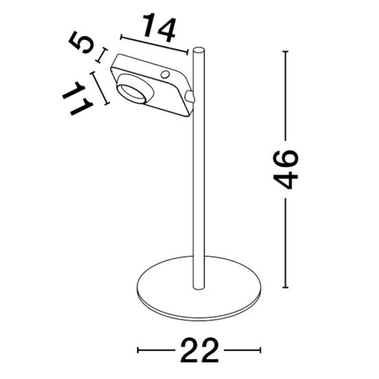 Lampada da comodino macchina fotografica nera led 3000k moderna