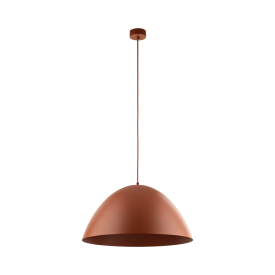 Lampadario da tavolo cupola di metallo 50cm colore mattone