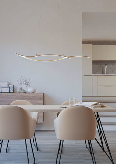 Lampadario a sospensione effetto legno design per sala da pranzo