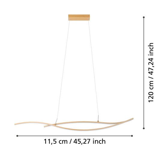 Lampadario a sospensione effetto legno design per sala da pranzo