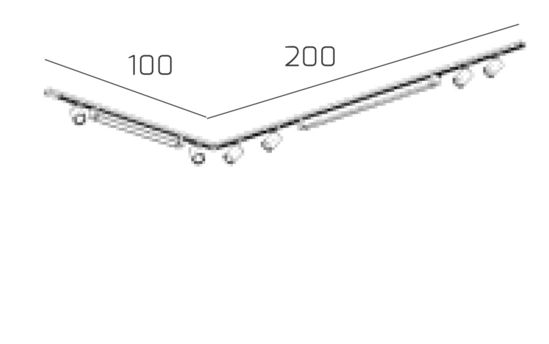 Sistema binario angolare design led 4000k 230v con faretti nero oro