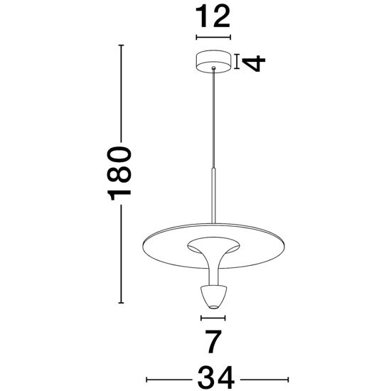 Lampadario pendente design moderno 34cm led 11w 3000k