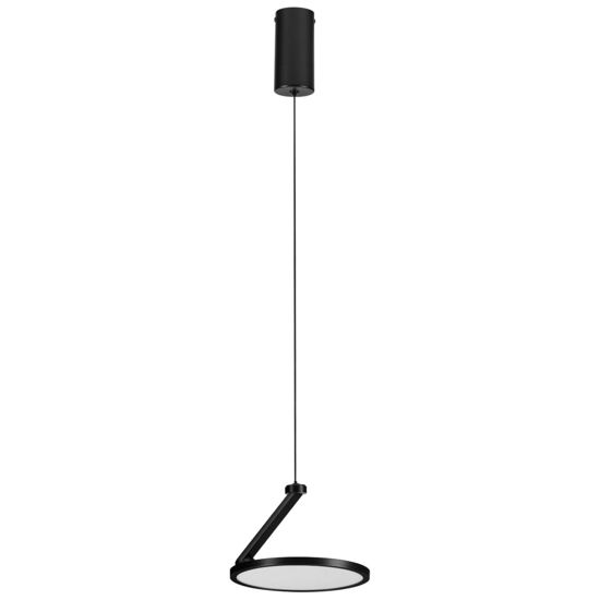 Lampada a sospensione disco nero design moderna led 14w 3000k