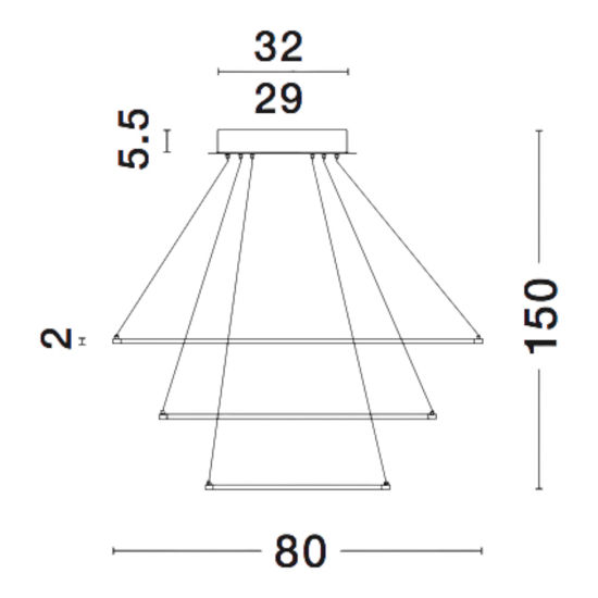 Lampadario moderno anelli led marrone 3000k per soggiorno