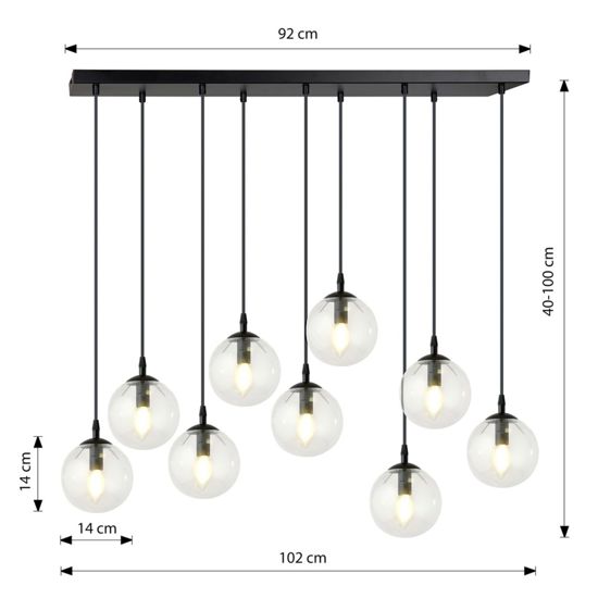 Lampadario a sospensione 9 luci per soggiorno moderno