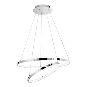 Lampadario moderno led 3000k anelli cromo per soggiorno