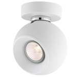 Faretto sfera led da soffitto bianco orientabile