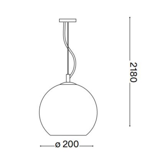 Nemo sp1 d20 lampada a sospensione per cucina 20cm vetro effetto specchio