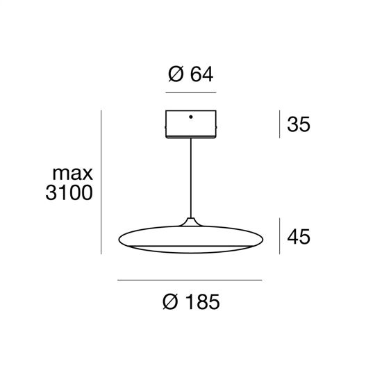 Linea light vivaldi lampada disco cromato a sospensione led 6w 3000k