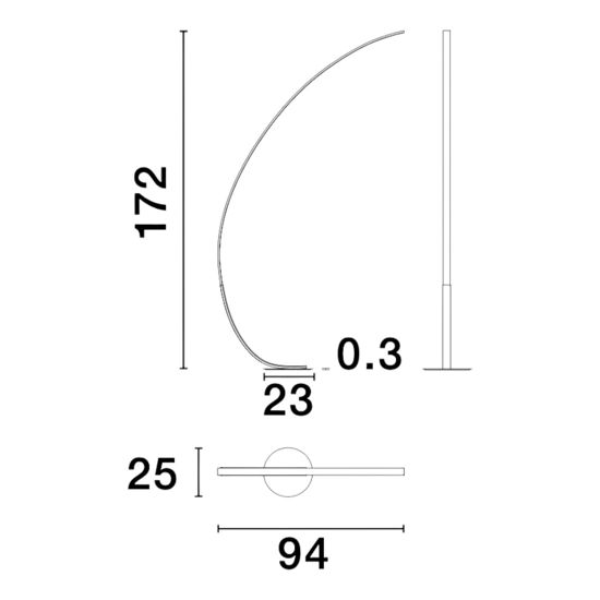 Piantana lampada ad arco led 3000k nera moderna