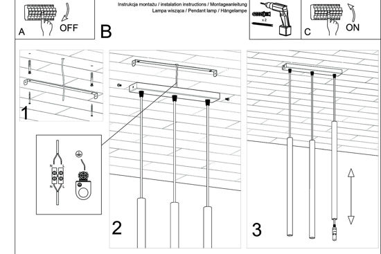 Lampadario nero da tavolo per cucina 3 luci a sospensione