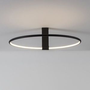 Plafoniera led cerchio nero orientabile 30w 3000k dimmerabile