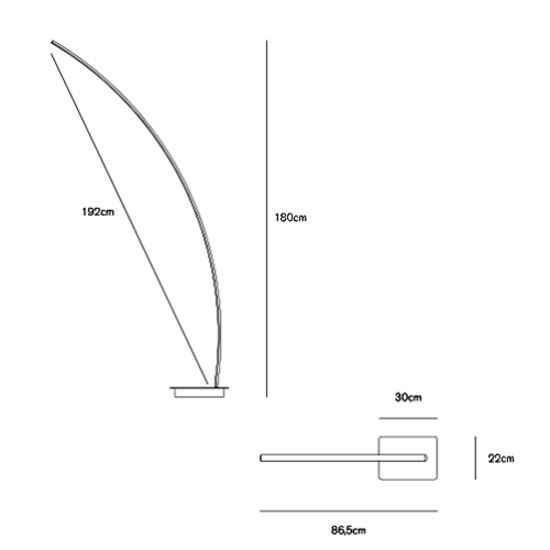 Piantana ad arco led 33w 3000k 4000k design moderna vivida bracket