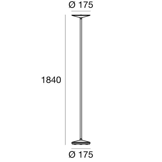 Linea light poe piantana grigio led 25w 3000k design moderno