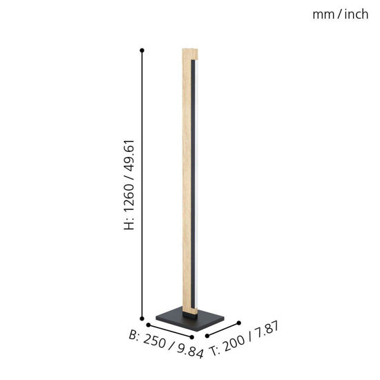 Piantana di legno design moderna led 19w 3000k dimmerabile