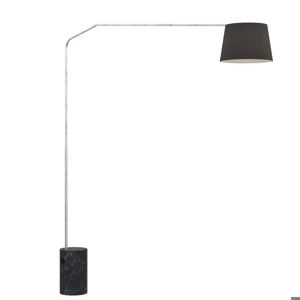 Toplight slope lampada ad arco marmo nero paralume tessuto